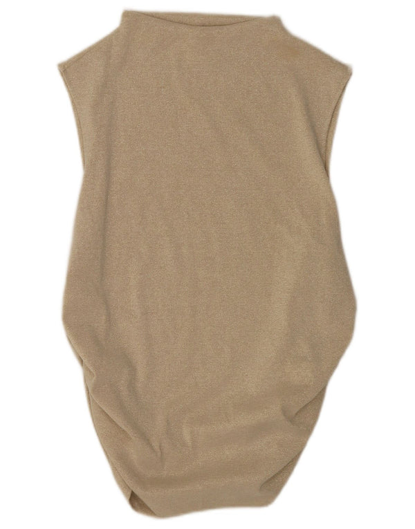 Marks & Spencer Blusa sin mangas para mujer UK 40 XL Viscosa moteada beige