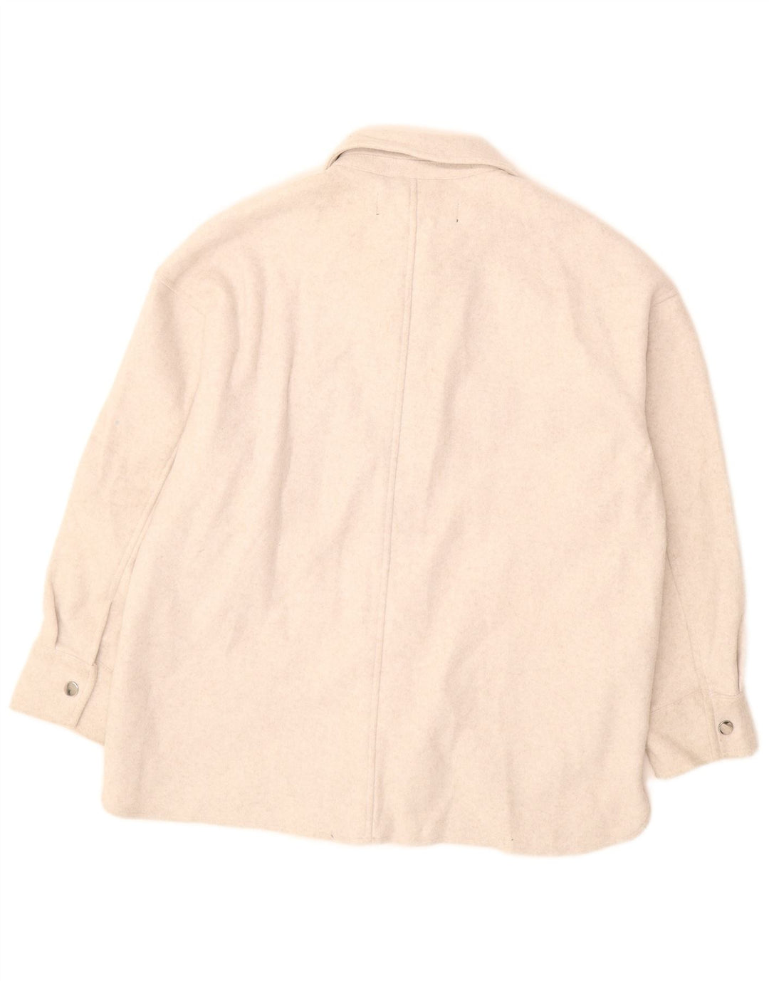 Zara Mujer Sobrecamisa Camisa Extragrande UK 10 Small Off White Poliéster