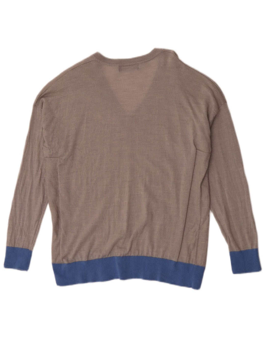 Marks & Spencer Jersey con cuello en V para mujer UK 44 Gris medio Colorblock