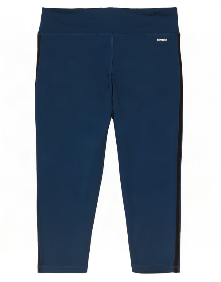 Adidas Leggings Capri para Mujer Reino Unido 12/14 Azul Medio Poliéster
