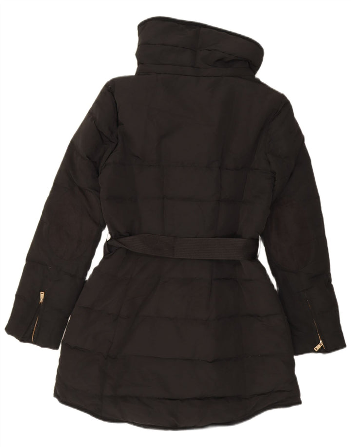 Zara Mujer Abrigo Acolchado UK 42 Mediano Negro