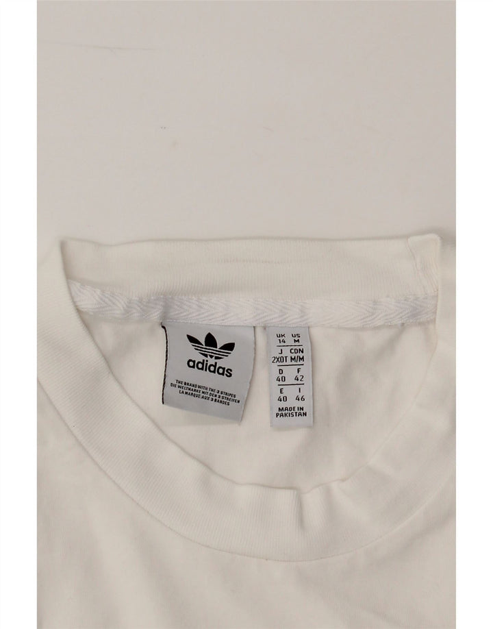 ADIDAS Womens Vest Top UK 14 Medium  White Cotton Vintage Adidas and Second-Hand Adidas from Messina Hembry 