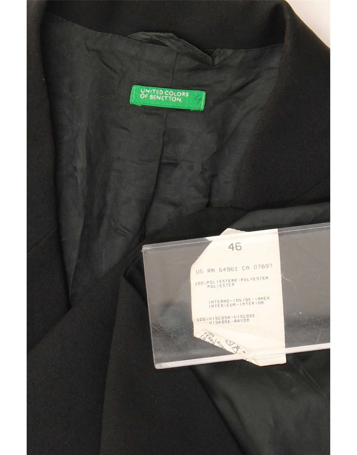 Chaqueta Blazer De 3 Botones Benetton Mujer IT 46 Large Poliéster Negro