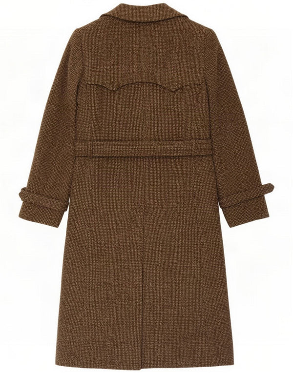 Abrigo cruzado para hombre Facis UK 36 Small Brown Houndstooth