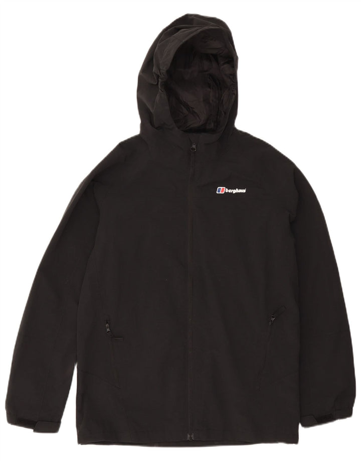 Berghaus Chubasquero con capucha para niños 12-13 años Negro Poliamida