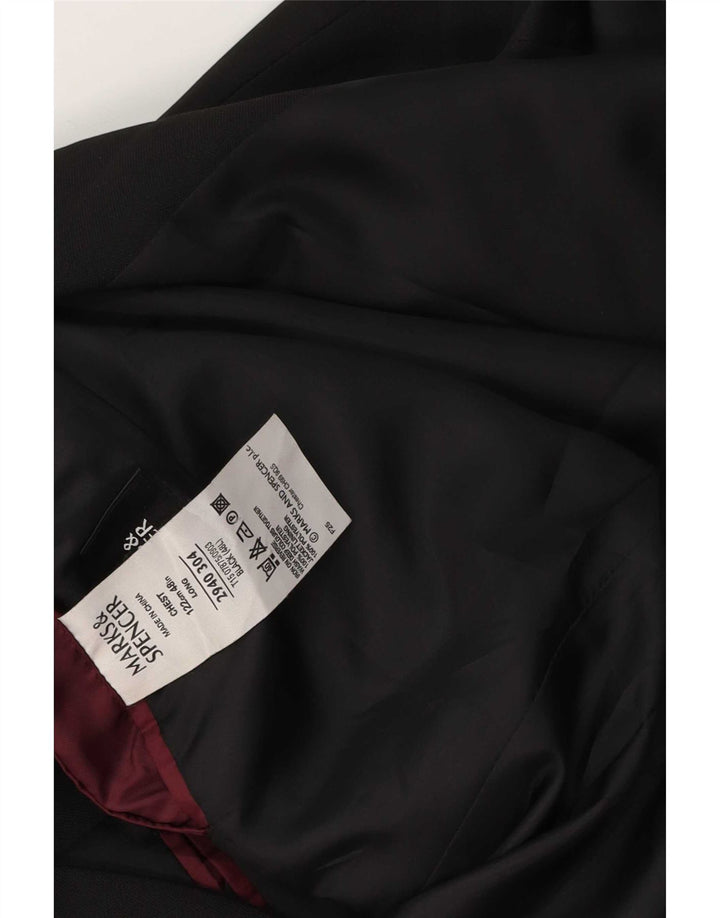 Marks & Spencer Chaqueta tipo blazer de 3 botones para hombre UK 48 2XL Poliéster negro