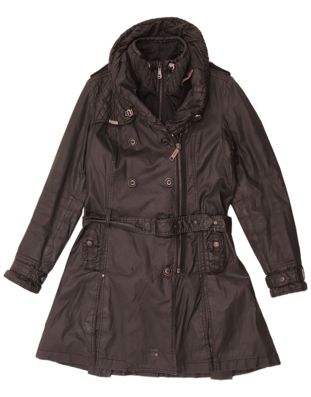 KHUJO Gabardina de Mujer ES 40 XL Poliéster Negro