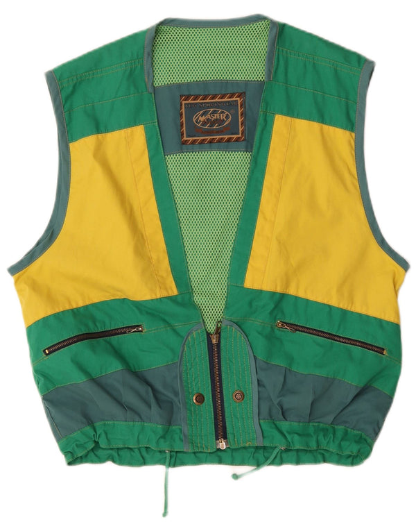 Master Chaleco para hombre UK 40 Grande Verde Colorblock Algodón