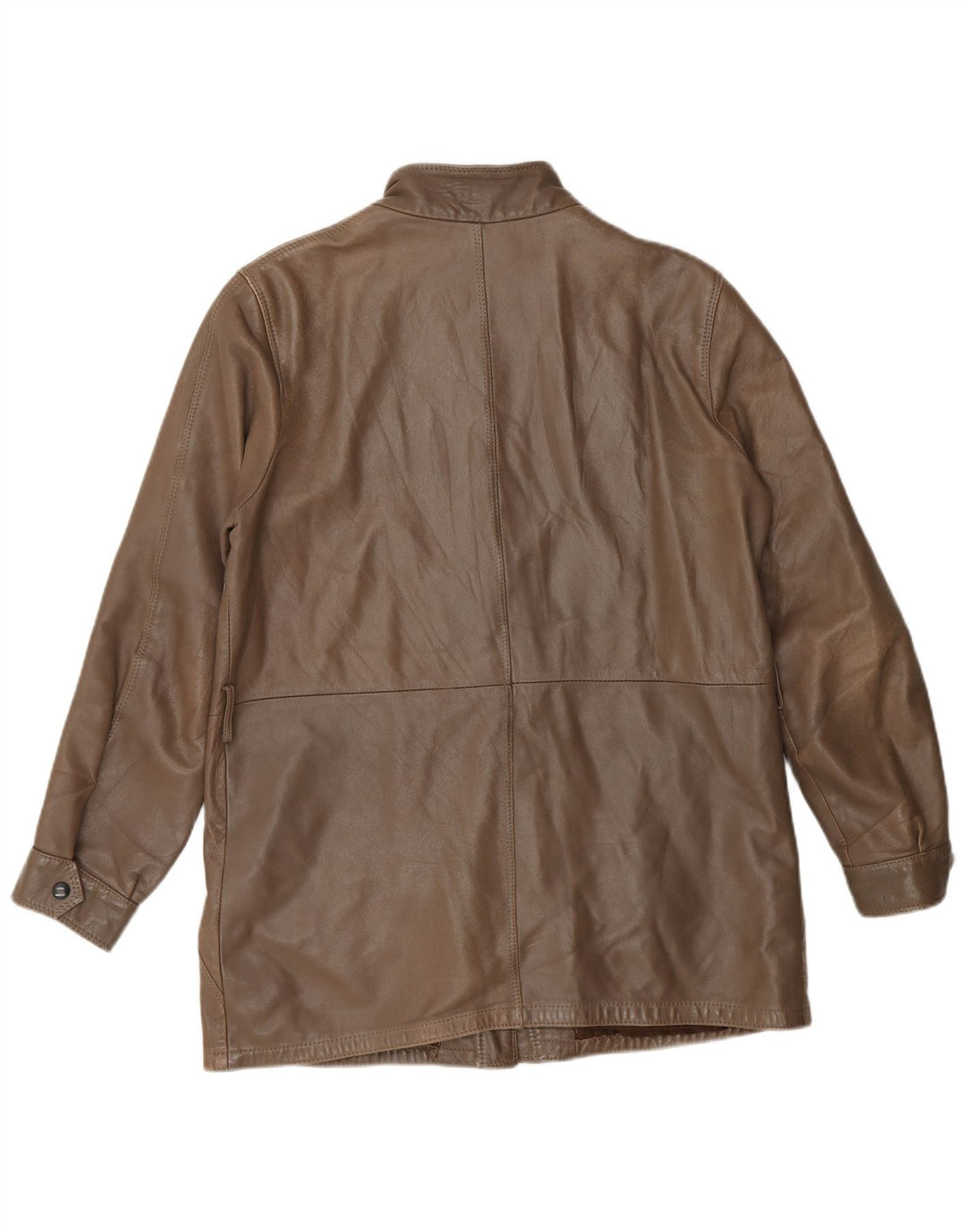 Cristiano Di Thiene Chaqueta de cuero para mujer UK 44 Cuero marrón medio