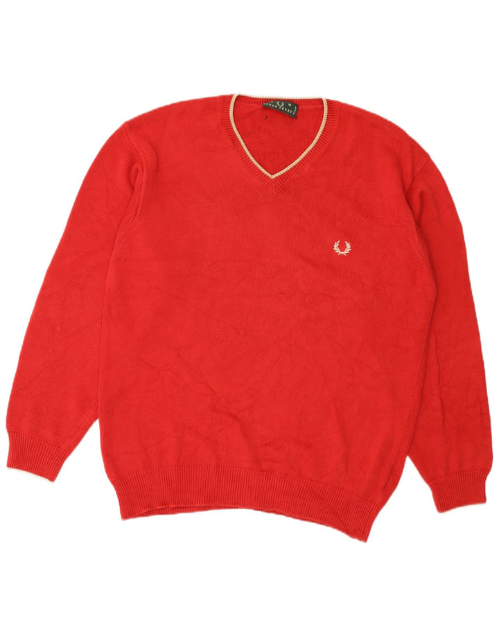 Fred Perry Jersey Con Cuello En V Para Hombre Algodón Rojo Medio