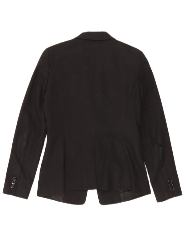 Chaqueta tipo blazer de 1 botón para mujer Reiss UK 10 Small Black Wool