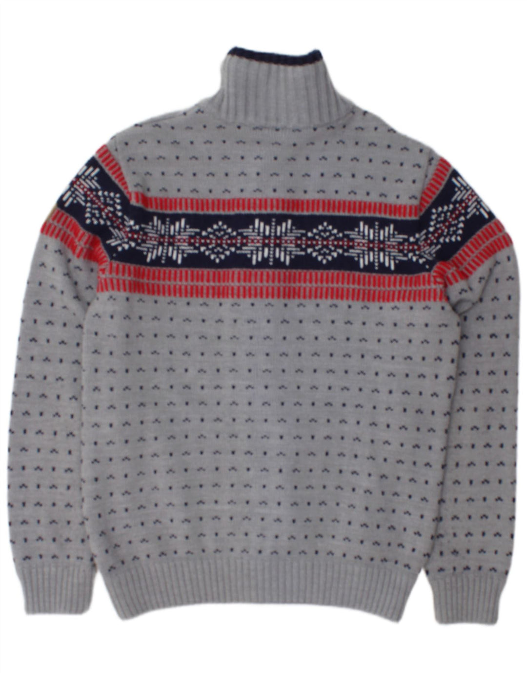 CMP Suéter tipo cárdigan con cremallera completa para hombre IT 50 Acrílico Fair Isle gris medio