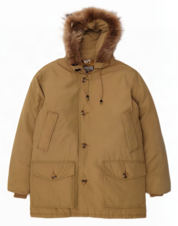 Rifle Parka acolchada con capucha para hombre UK 36 Small Beige