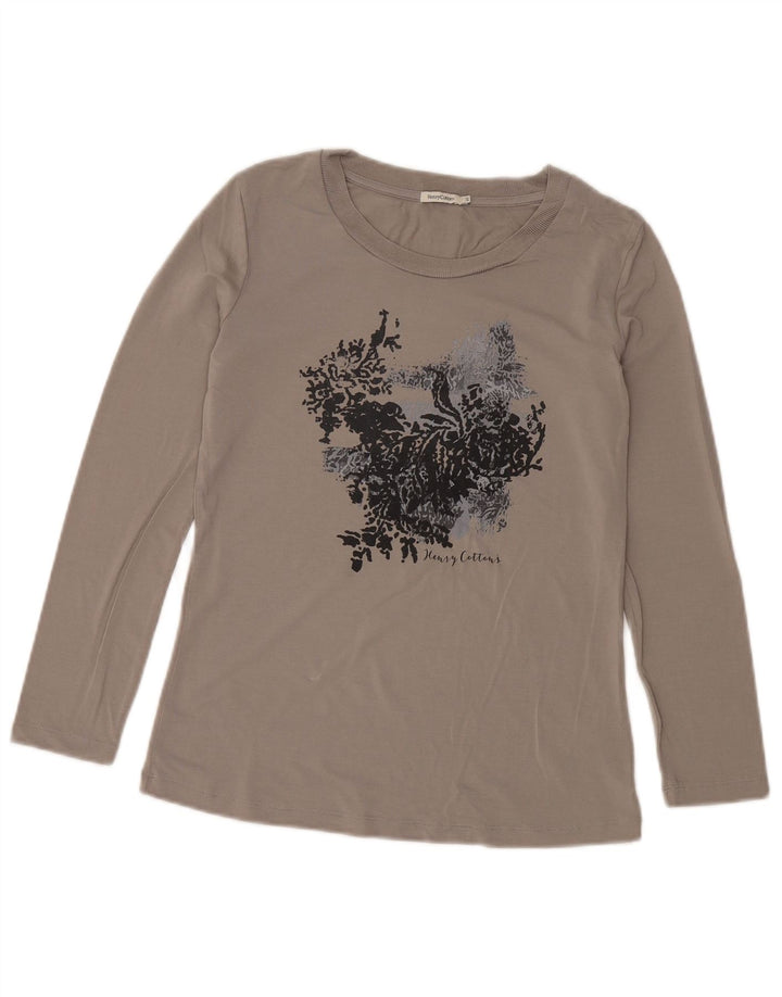 Henry Cottons Top gráfico para mujer de manga larga IT 44 Gris medio Floral