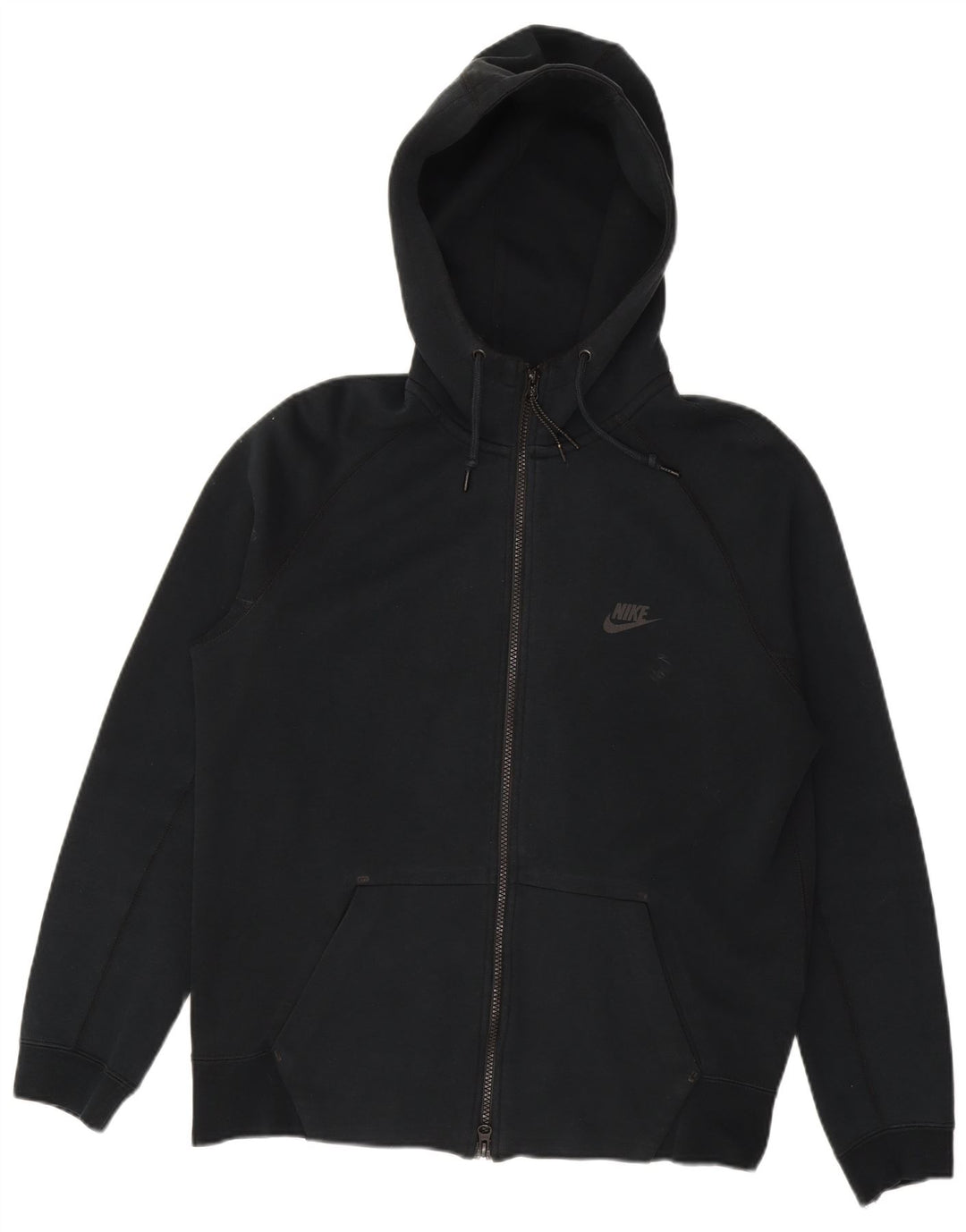 Nike - Sudadera con capucha y cremallera para hombre, tamaño mediano, algodón negro
