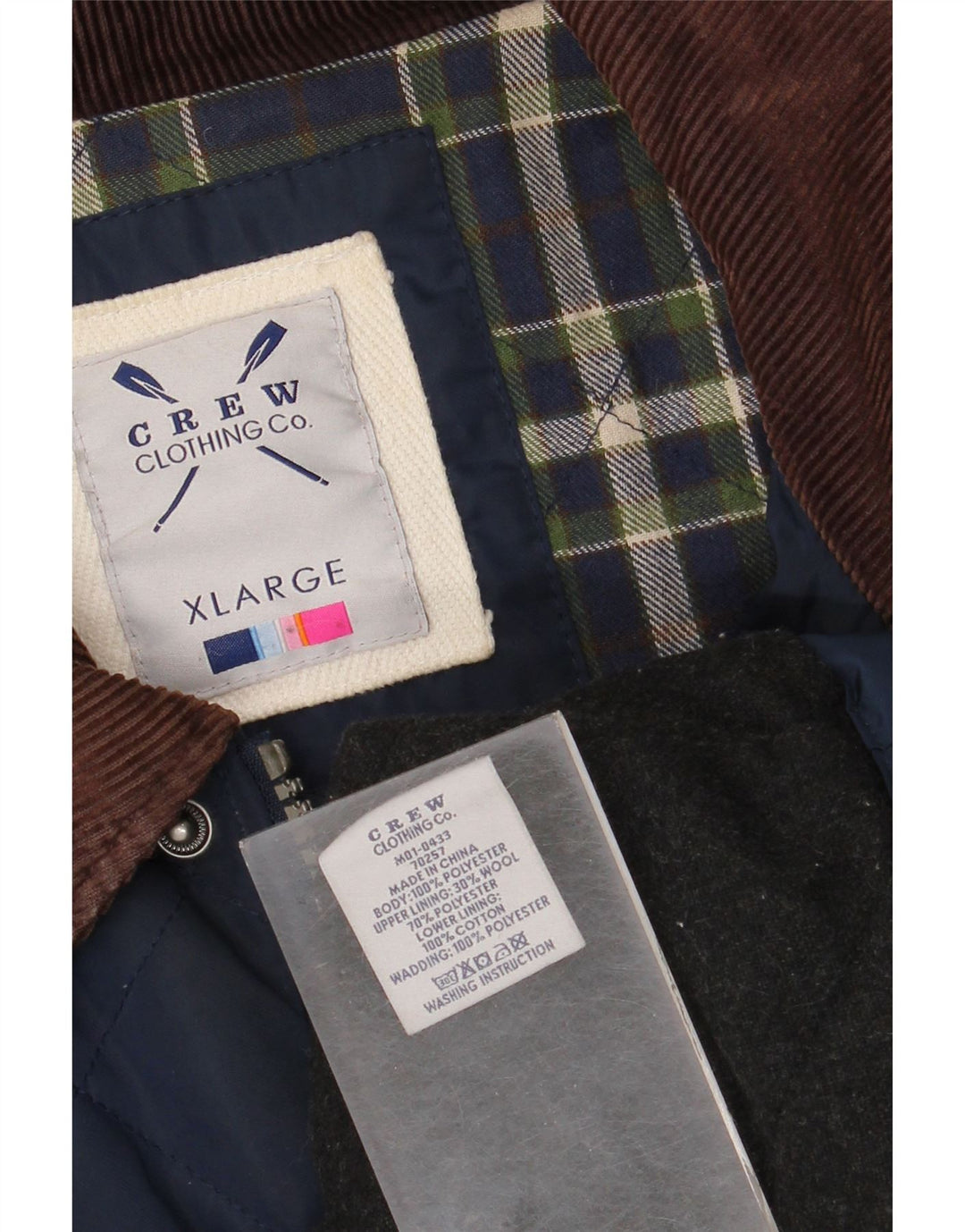 Crew Clothing Chaqueta acolchada para hombre UK 42 XL Poliéster azul marino