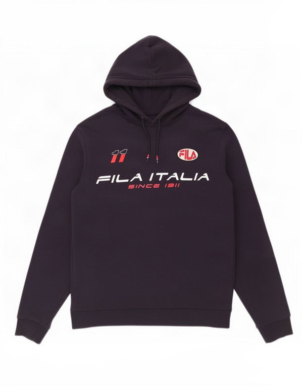 Fila Hombre Graphic Hoodie Jumper Medium Azul Marino Colorblock Algodón