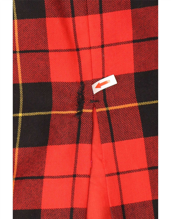 Falda lápiz vintage para mujer W30 cheque rojo medio
