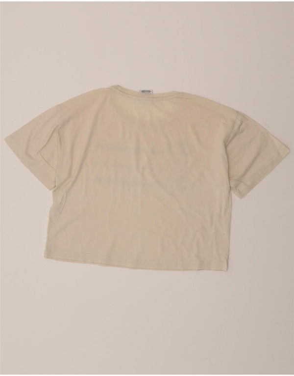 CHAMPION Camiseta corta extragrande con gráfico para mujer UK 10 Small Off White