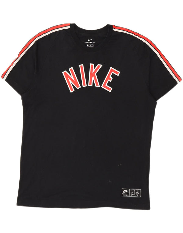Nike Camiseta gráfica para hombre Top XL Negro Colorblock Algodón