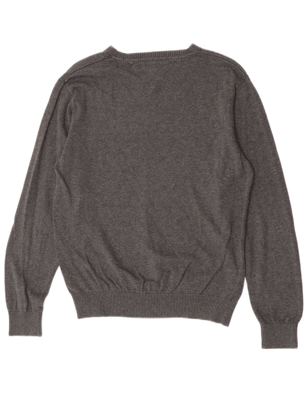 Tommy Hilfiger Jersey con Cuello en V para Hombre de algodón Gris Medio