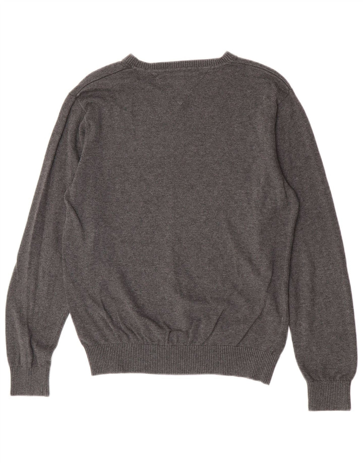 Tommy Hilfiger Jersey con Cuello en V para Hombre de algodón Gris Medio