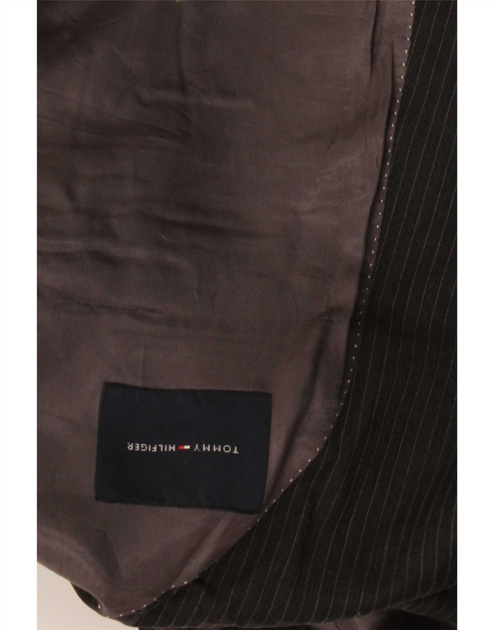 Tommy Hilfiger Chaqueta tipo blazer de 2 botones para hombre Reino Unido 40 Grande Lana a rayas negras