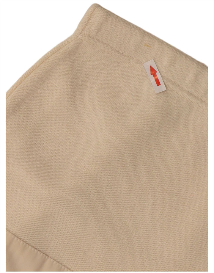 Falda midi de punto vintage para mujer W32 grande de color blanco apagado
