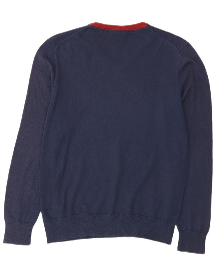 Timberland - Jersey con cuello en V para hombre, talla pequeña, algodón azul marino