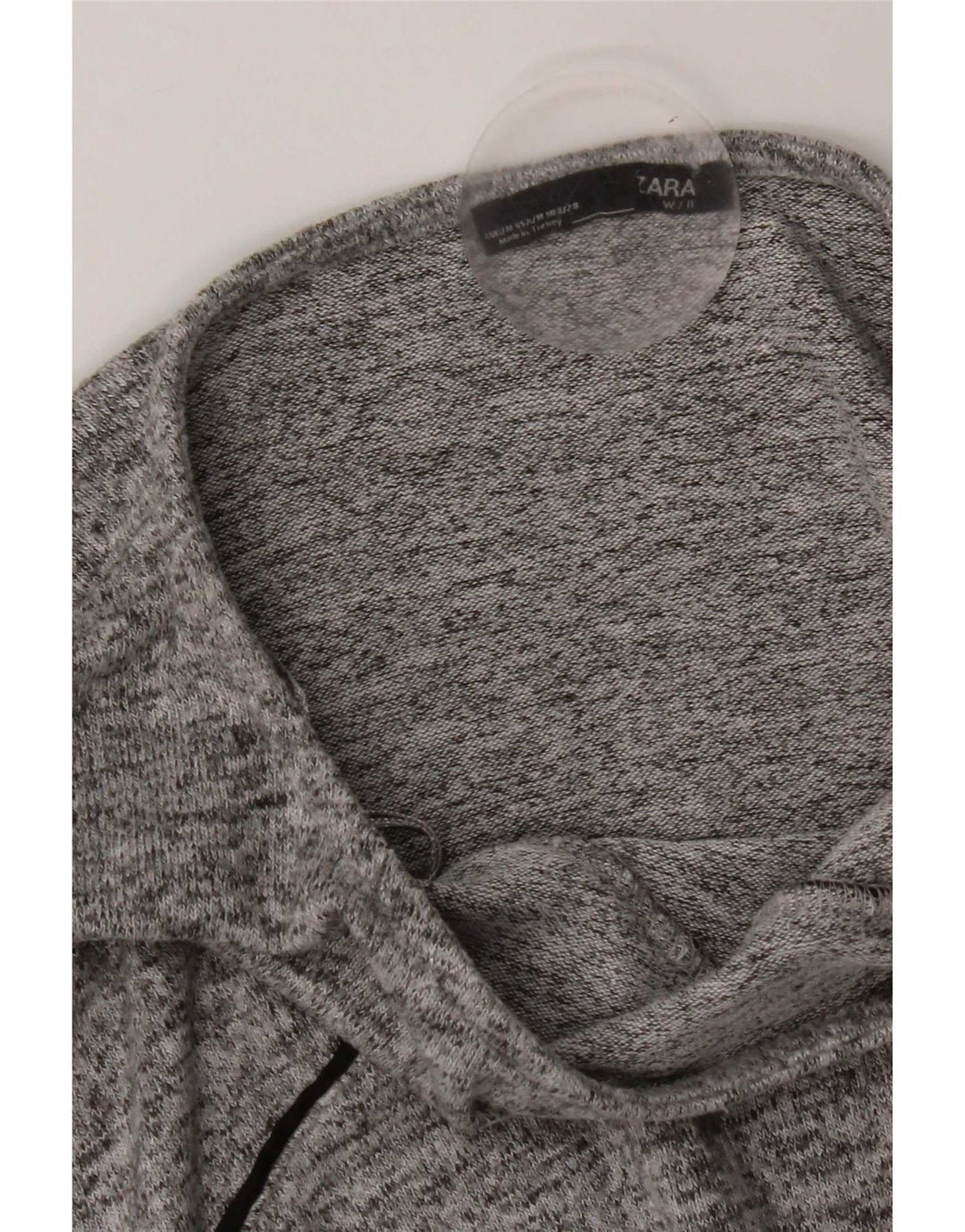 Zara Mujer Top Extragrande Manga 3/4 UK 44 Gris Medio Moteado