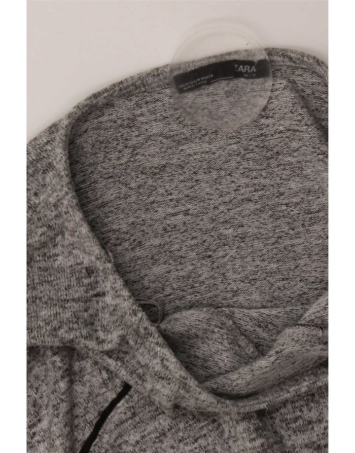 Zara Mujer Top Extragrande Manga 3/4 UK 44 Gris Medio Moteado