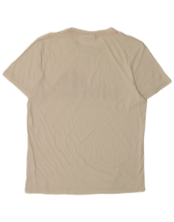 Ellesse Mens Heritage Graphic Camiseta Top Grande Algodón Blanco