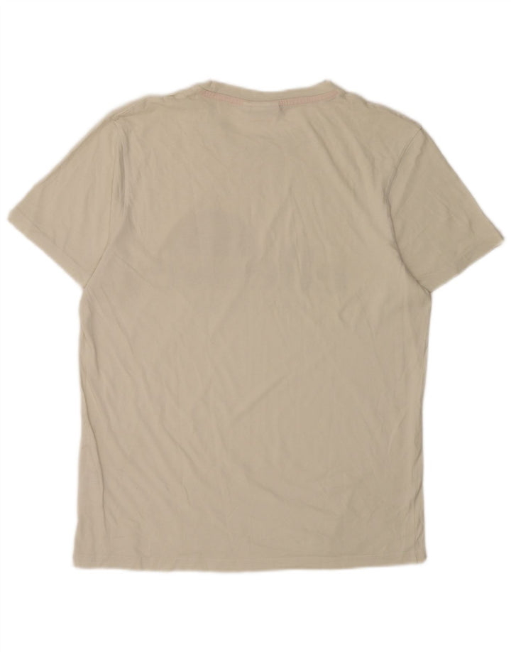 Ellesse Mens Heritage Graphic Camiseta Top Grande Algodón Blanco