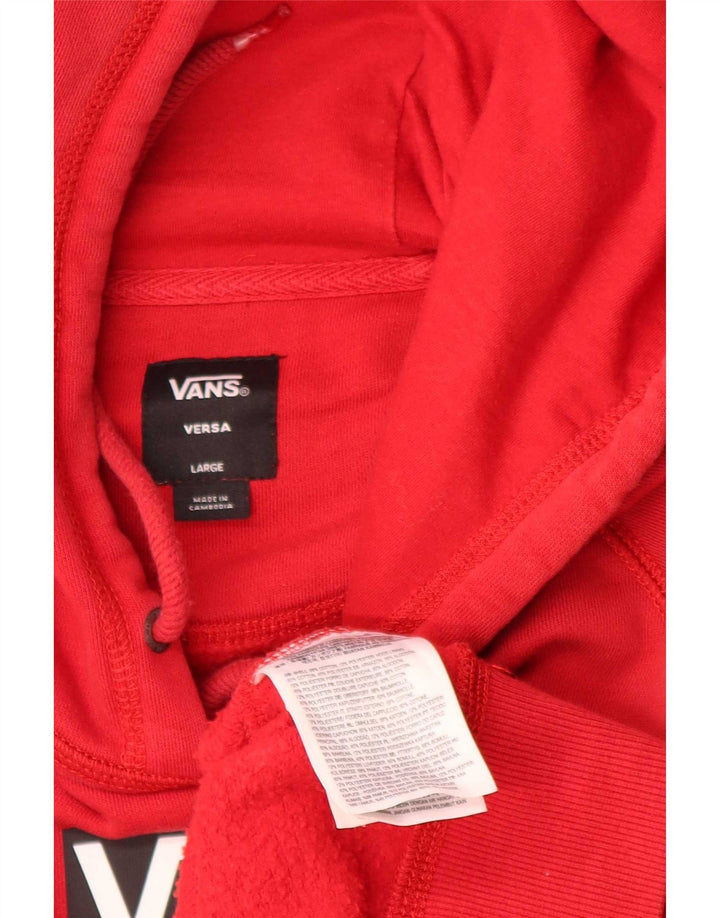 Vans Versa Graphic Sudadera con capucha para hombre, talla grande, algodón rojo