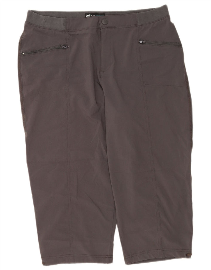 Lee Pantalones Capri para Mujer US 14 XL W34 Gris Poliéster