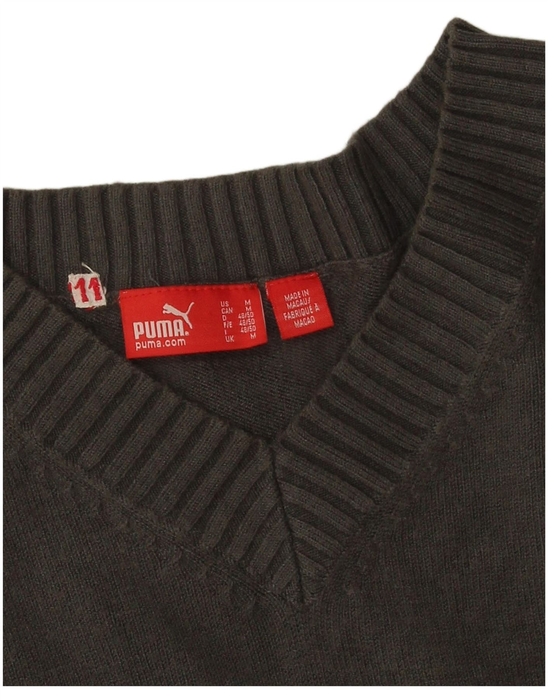 Jersey Puma Hombre Con Cuello En V Viscosa Gris Medio
