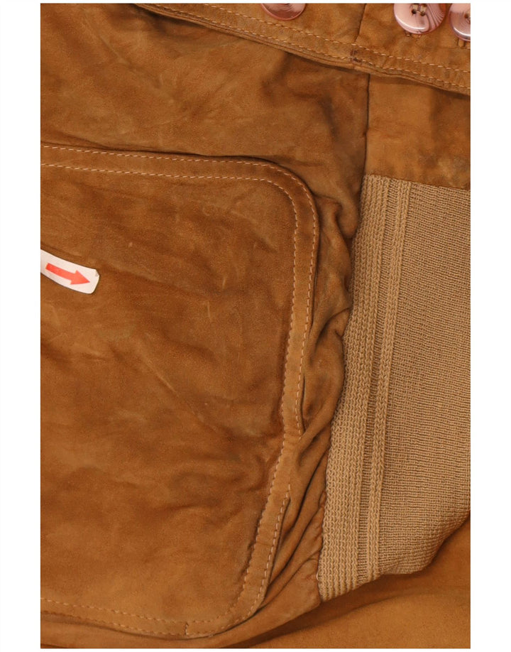 Vintage hombres ante bomber chaqueta Reino Unido 40 marrón grande