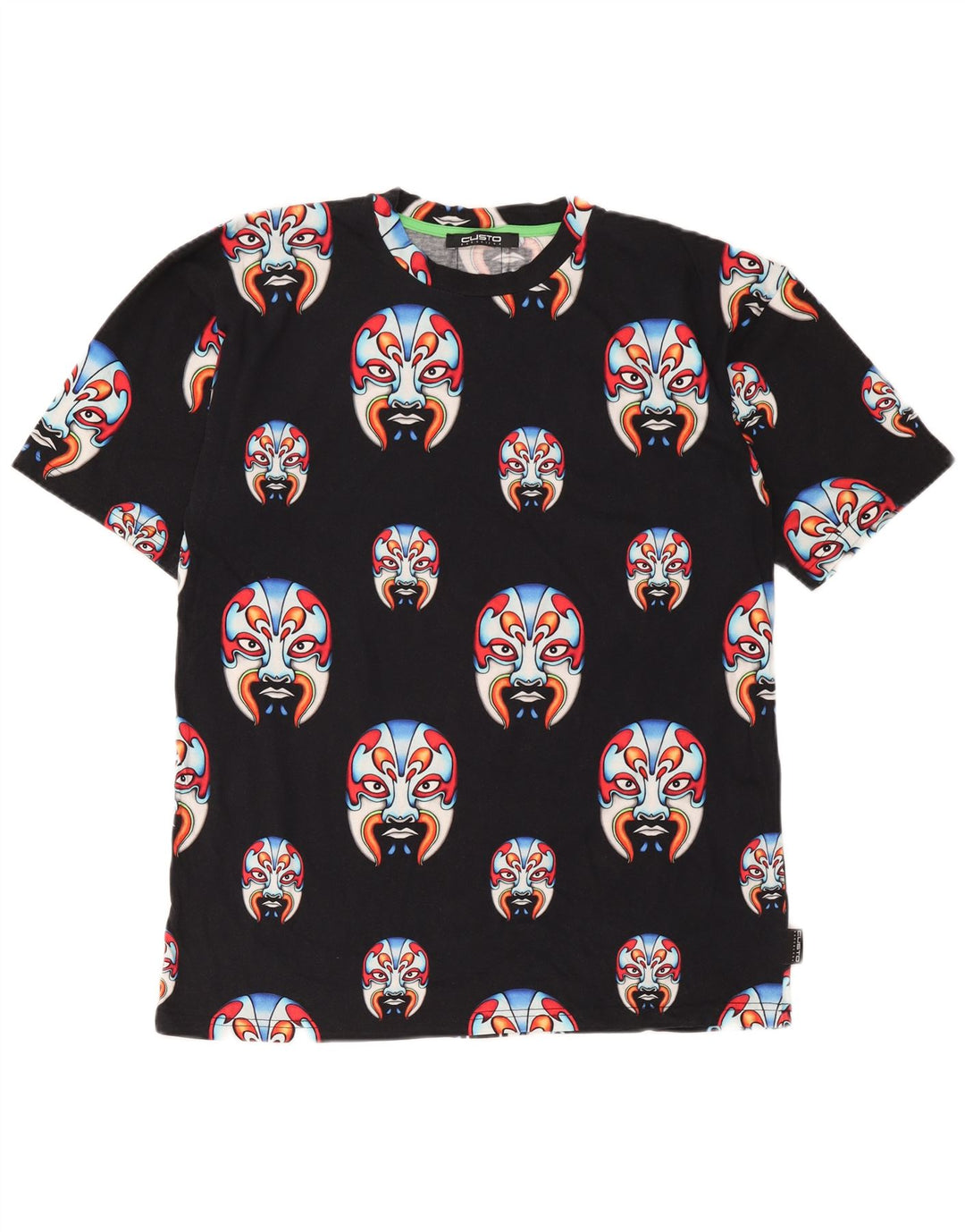 Custo Barcelona Camiseta gráfica para hombre Top mediano de algodón negro