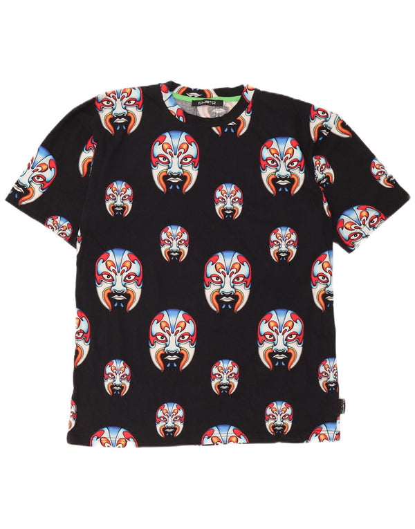 Custo Barcelona Camiseta gráfica para hombre Top mediano de algodón negro
