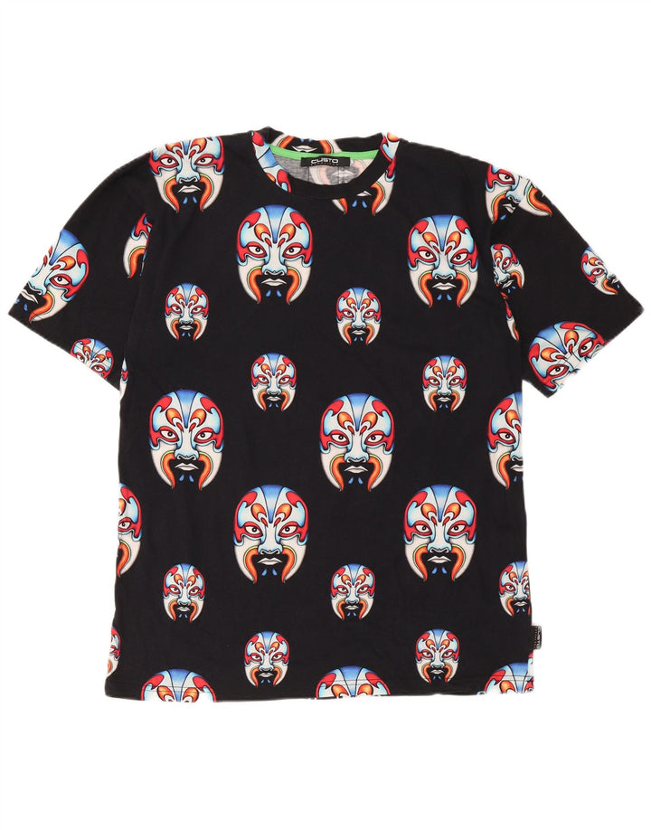 Custo Barcelona Camiseta gráfica para hombre Top mediano de algodón negro
