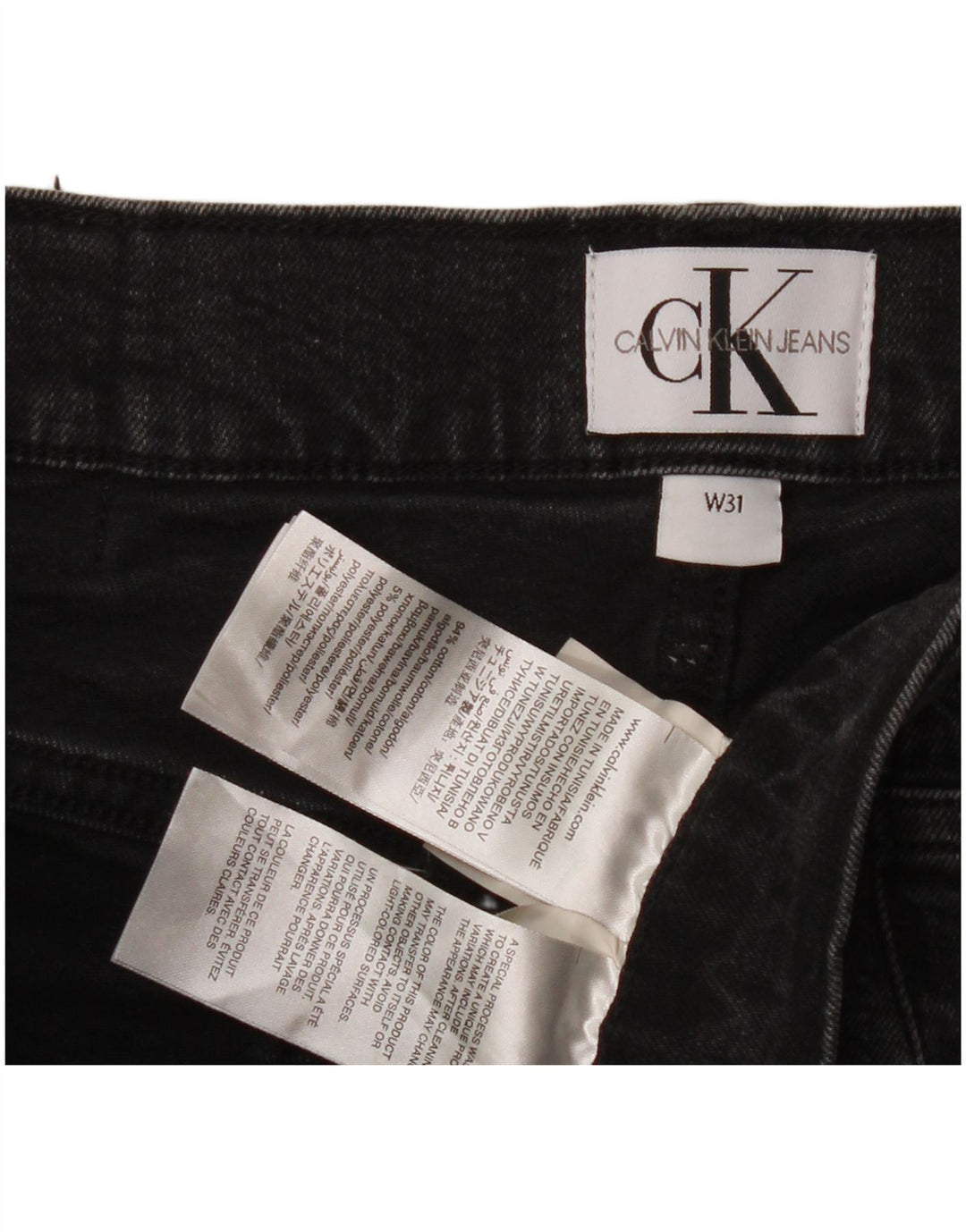 Pantalones cortos de mezclilla para hombre Calvin Klein W31 Algodón negro mediano