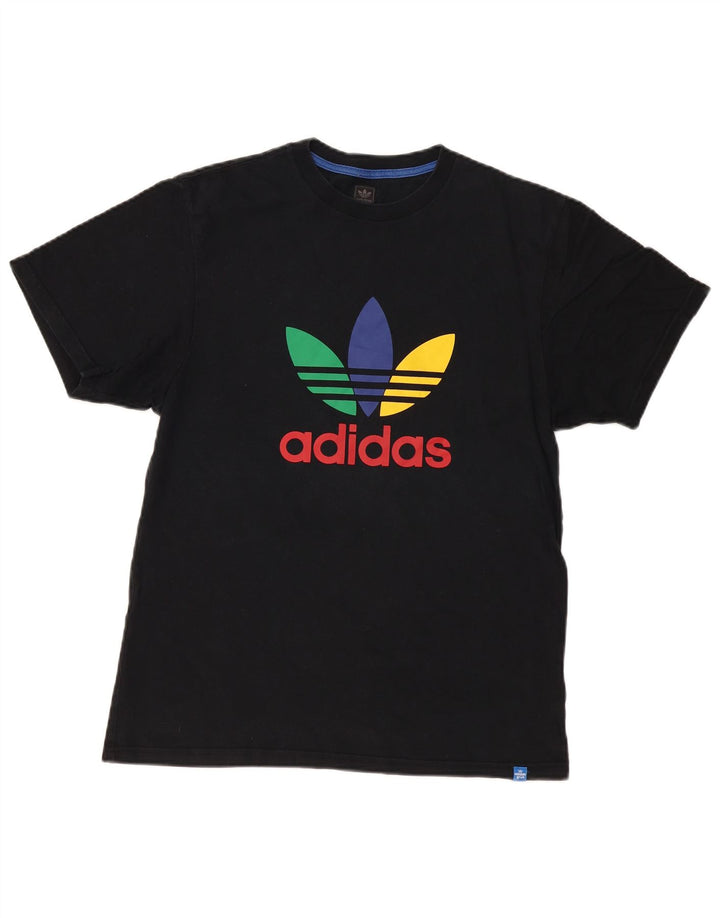 Adidas - Camiseta gráfica para hombre, talla mediana, algodón negro