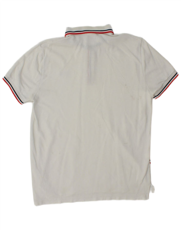 LACOSTE Polo para hombre talla 4 mediano algodón blanco