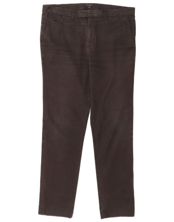 Pantalones chinos ajustados para hombre de Ted Baker W34 L31 Algodón gris