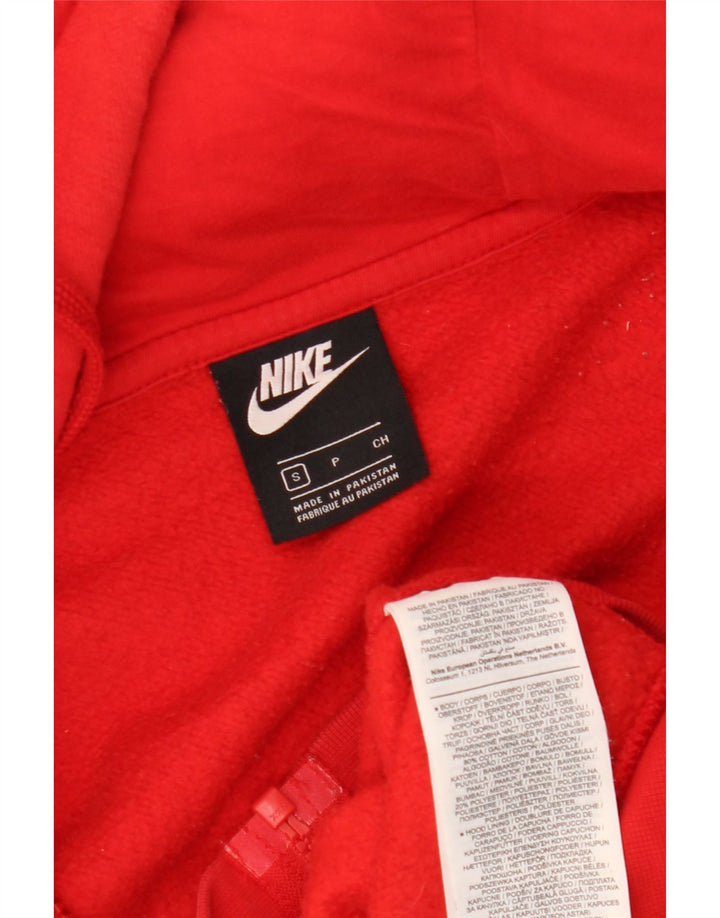 Nike - Sudadera con capucha y cremallera para hombre, talla pequeña, algodón rojo
