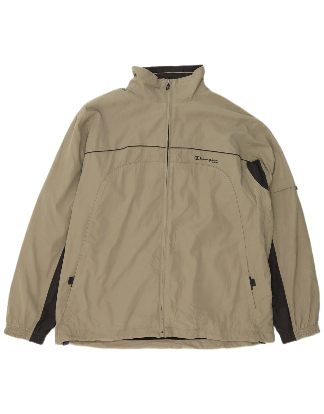 Champion Chaqueta impermeable para hombre UK 44 2XL Caqui Colorblock Poliéster