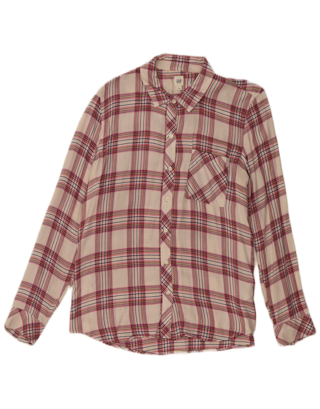 Camisa de franela para mujer GAP UK 46 Rayón a cuadros beige grande
