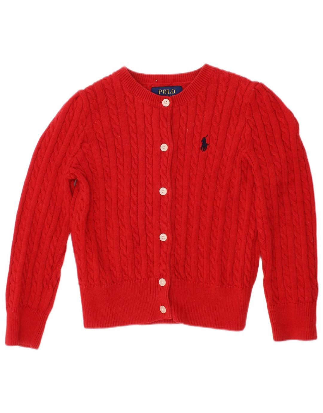 POLO RALPH LAUREN Cárdigan Niña 2-3 Años Rojo Algodón
