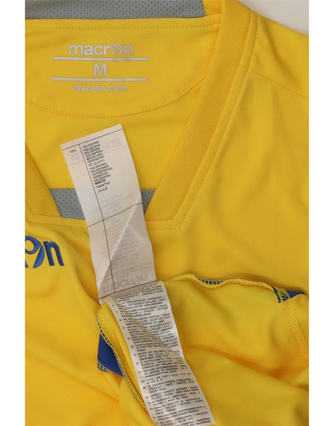 Macron Hombre Camiseta Gráfica Top Poliéster Color Block Amarillo Medio