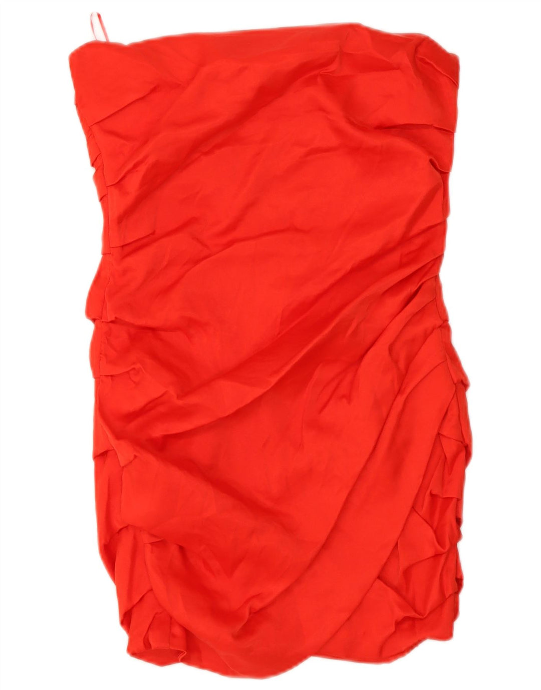 Zara Vestido Sin Tirantes Para Mujer UK 8 Small Viscosa Roja
